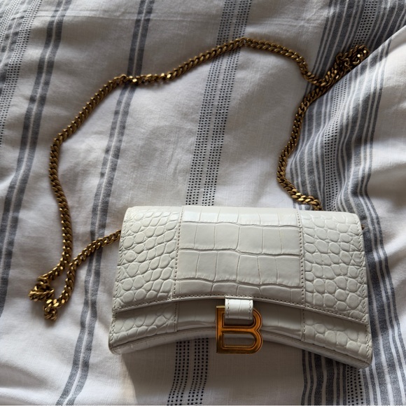 Balenciaga Handbags - Balenciaga Hourglass Small Croc-Embossed bag